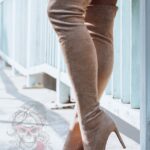 Kozaki elastyczne za kolano Madam Fots zamszowe beżowe