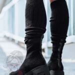 Botki skarpety moher Madam Osoto czarne