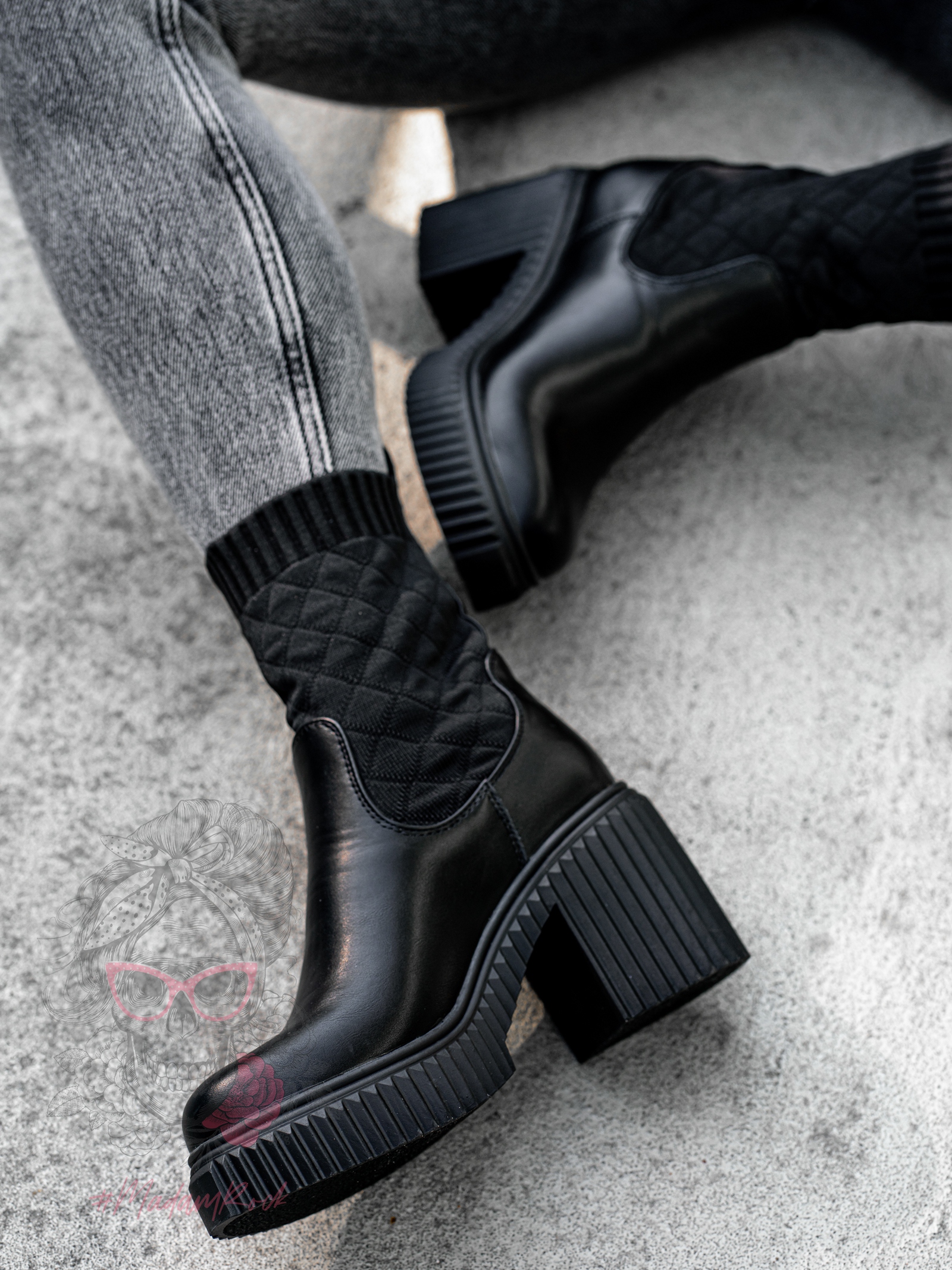 Botki skarpety Rock Ureda czarne