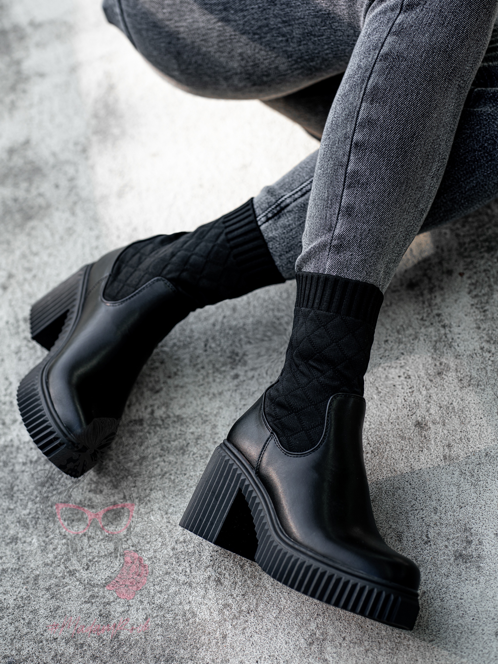 Botki skarpety Rock Ureda czarne