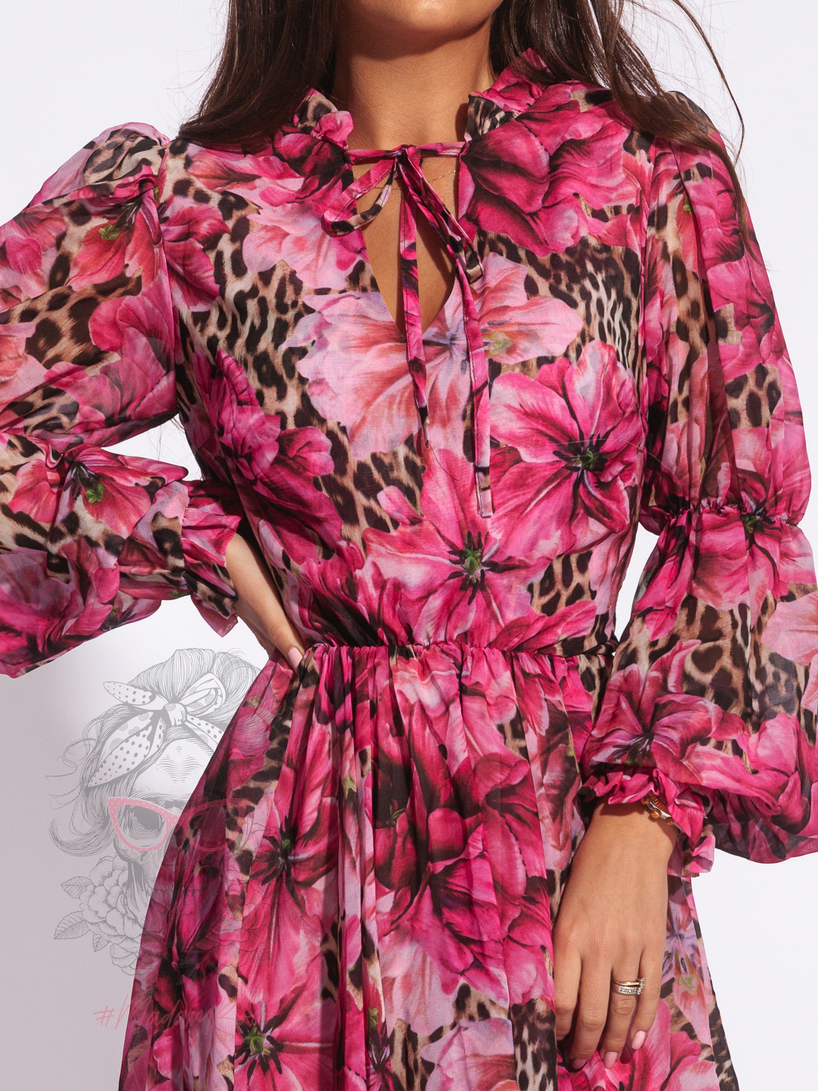 Sukienka szyfonowa NB Magnoli short różowa