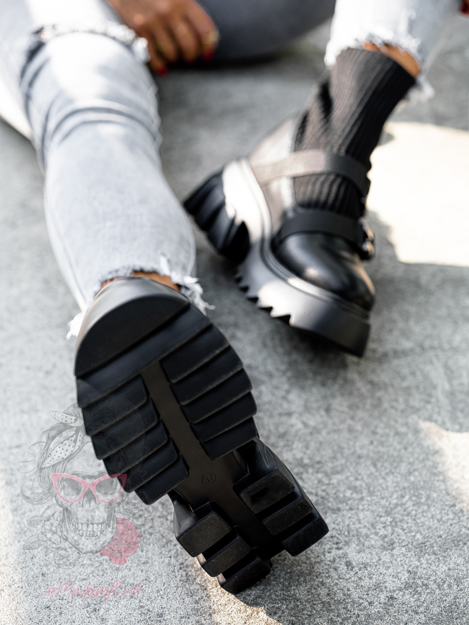 Workery skarpety Rock Labels czarne Workery skarpety Rock Labels czarne