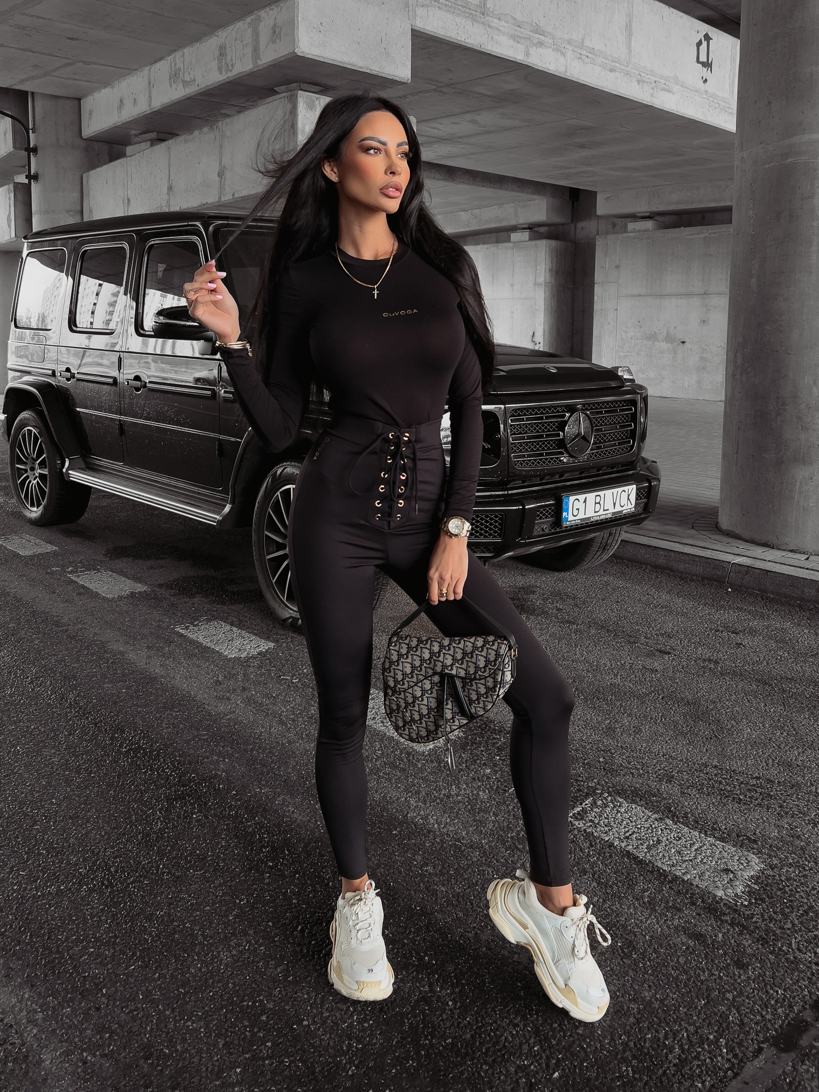 PREORDER Legginsy dopasowane ze sznurowaniem Gianna II Ola Voga czarne PREORDER Legginsy dopasowane ze sznurowaniem Gianna II Ola Voga czarne