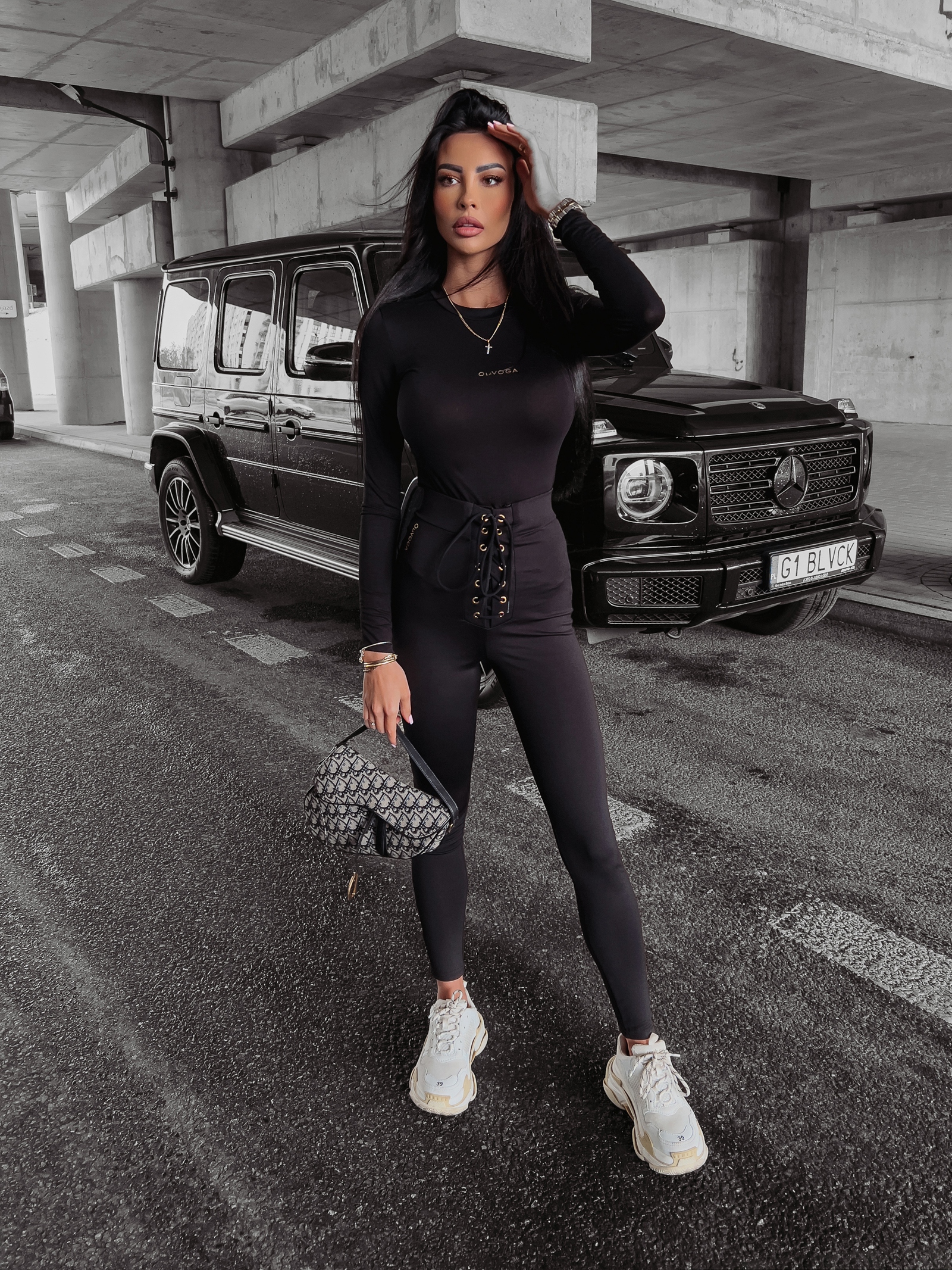 PREORDER Legginsy dopasowane ze sznurowaniem Gianna II Ola Voga czarne PREORDER Legginsy dopasowane ze sznurowaniem Gianna II Ola Voga czarne