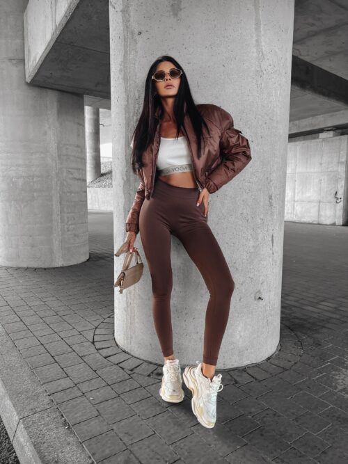 Kurtka przejściowa puchowa Lora Ola Voga brązowa