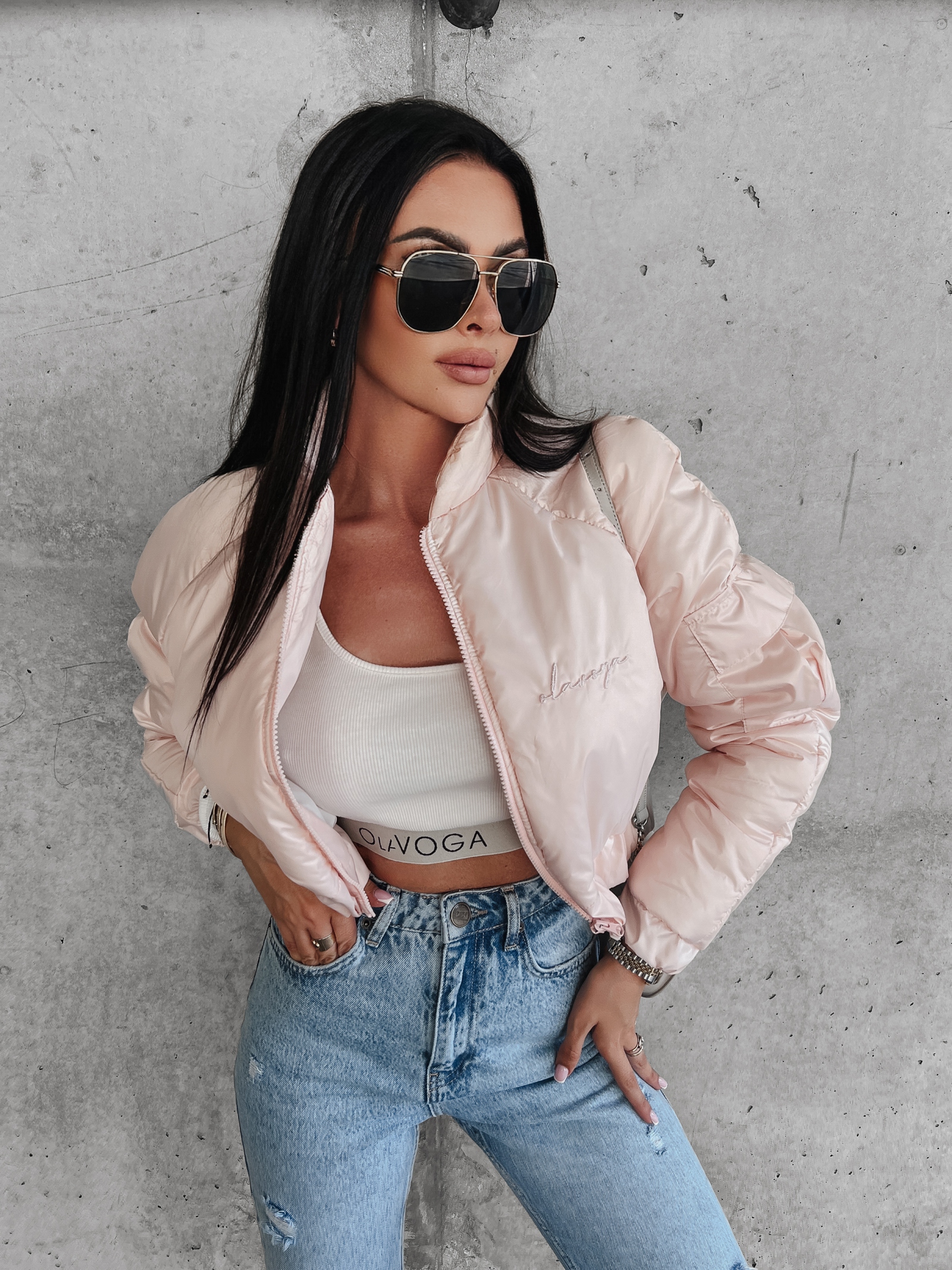 Kurtka przejściowa puchowa Lora Ola Voga beżowa