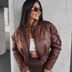 Kurtka przejściowa puchowa Lora Ola Voga brązowa