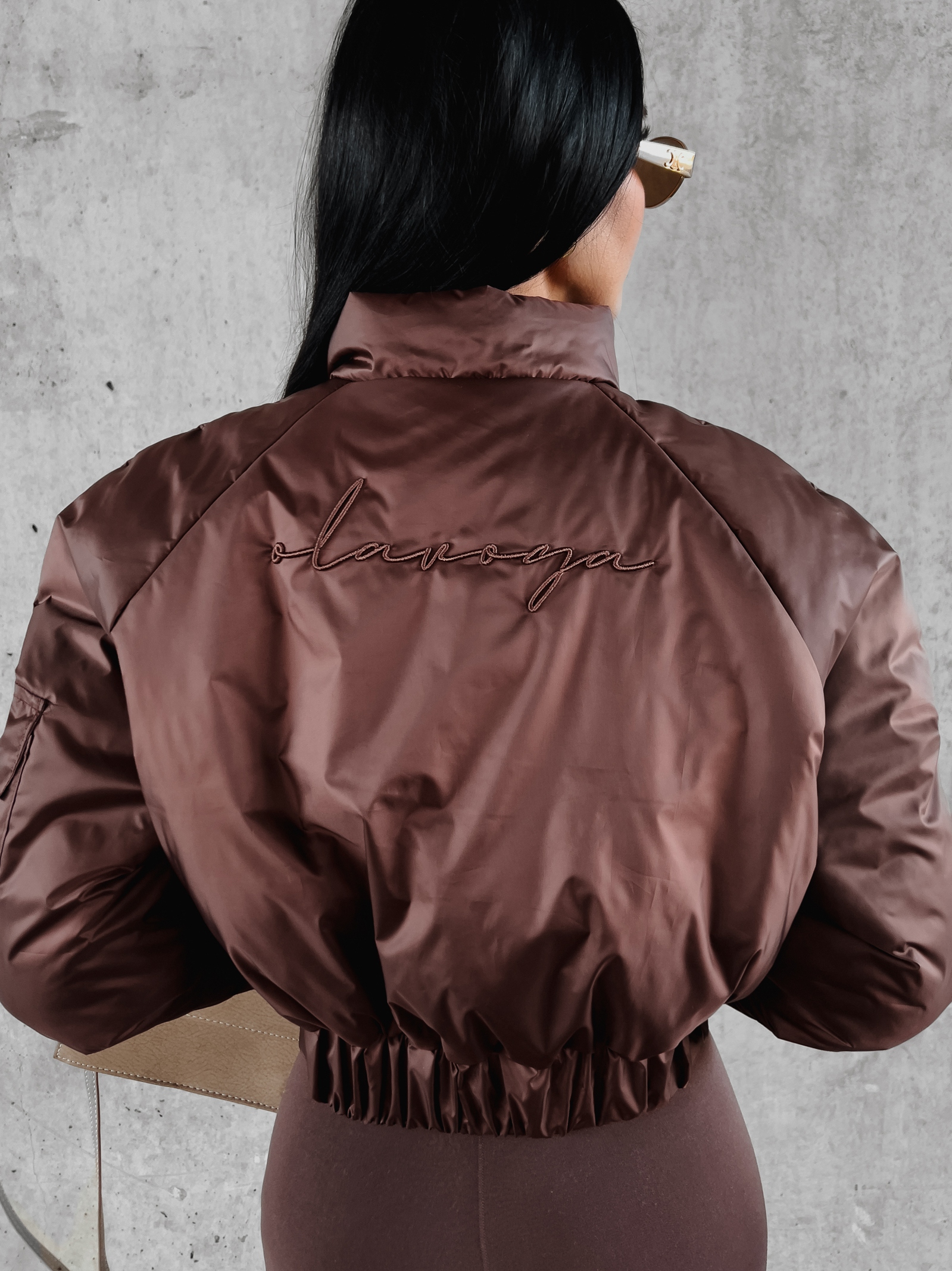 Kurtka przejściowa puchowa Lora Ola Voga brązowa