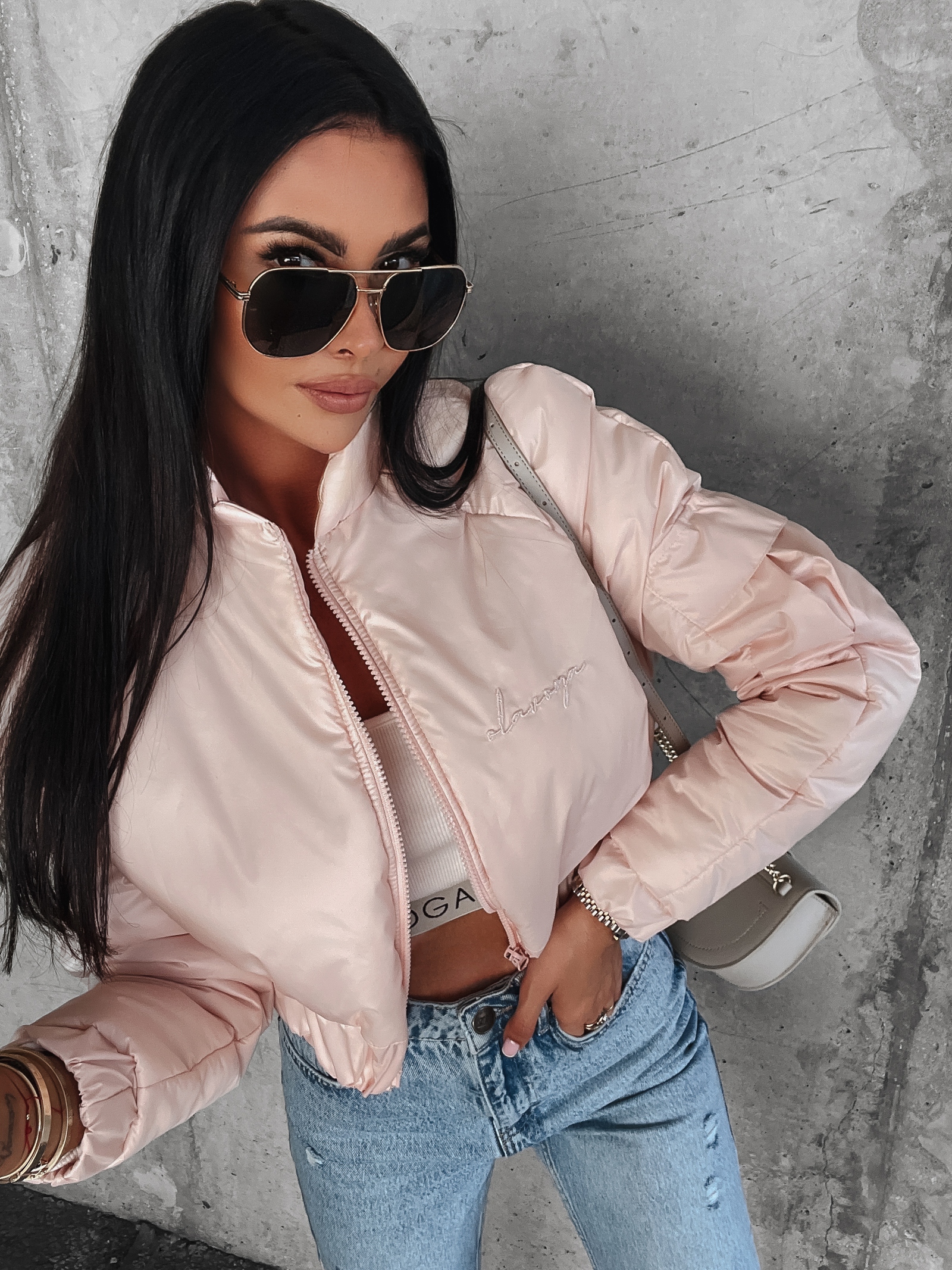 Kurtka przejściowa puchowa Lora Ola Voga beżowa