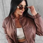 Kurtka przejściowa puchowa Lora Ola Voga brązowa