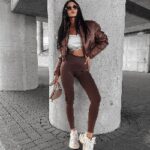 Kurtka przejściowa puchowa Lora Ola Voga brązowa