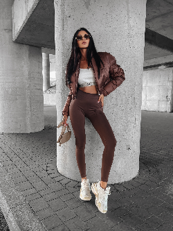 Kurtka przejściowa puchowa Lora Ola Voga brązowa