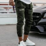 Spodnie męskie z kieszeniami Cobie Ola Voga khaki