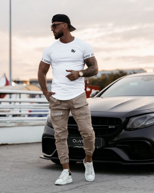 Spodnie męskie z kieszeniami Cobie Ola Voga beżowe