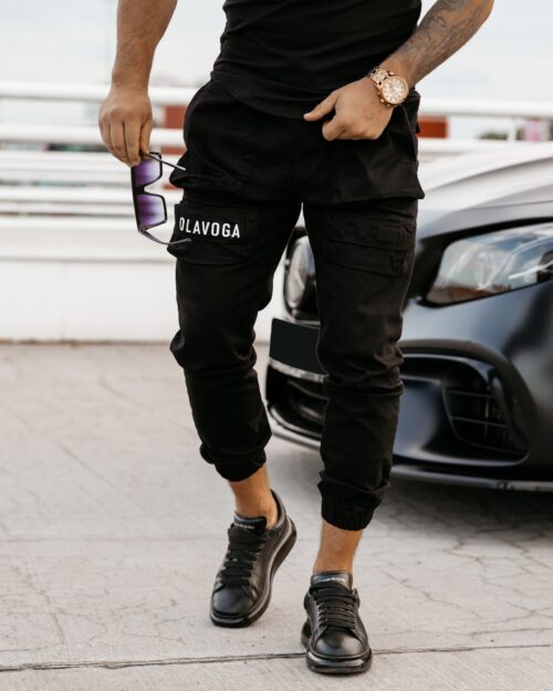 Spodnie męskie z kieszeniami Cobie Ola Voga czarne
