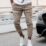 Spodnie męskie z kieszeniami Cobie Ola Voga beżowe