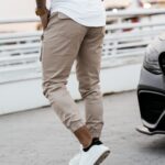 Spodnie męskie z kieszeniami Cobie Ola Voga beżowe