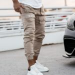 Spodnie męskie z kieszeniami Cobie Ola Voga beżowe