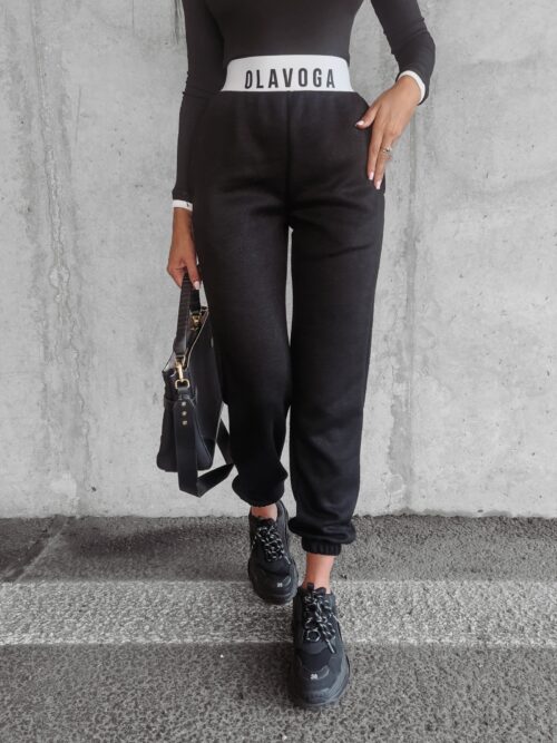 Spodnie dzianinowe Tina Ola Voga czarne