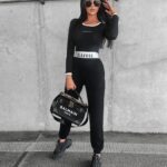 Spodnie dzianinowe Tina Ola Voga czarne