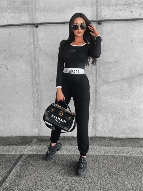 Spodnie dzianinowe Tina Ola Voga czarne