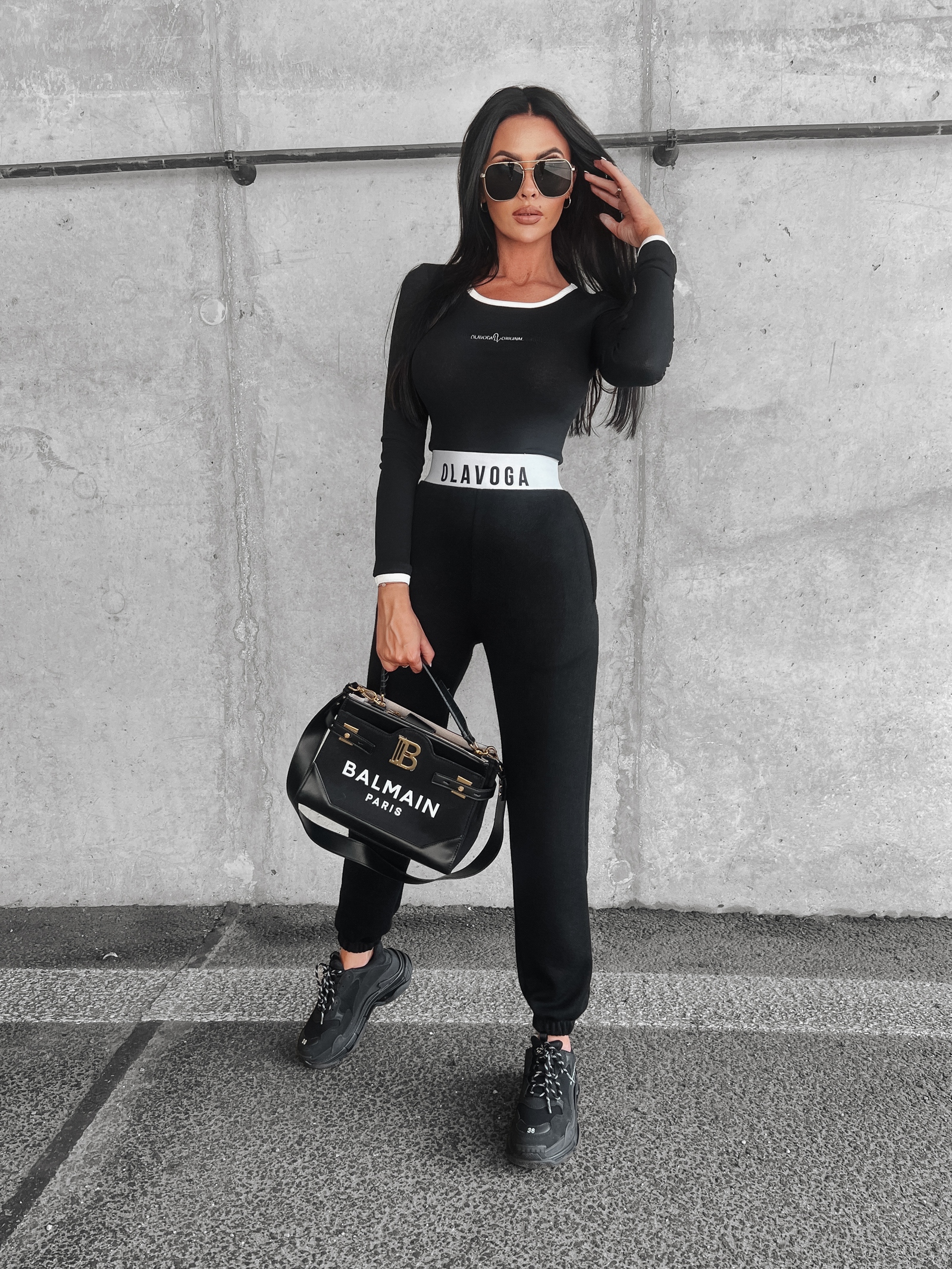 Spodnie dzianinowe Tina Ola Voga czarne Spodnie dzianinowe Tina Ola Voga czarne