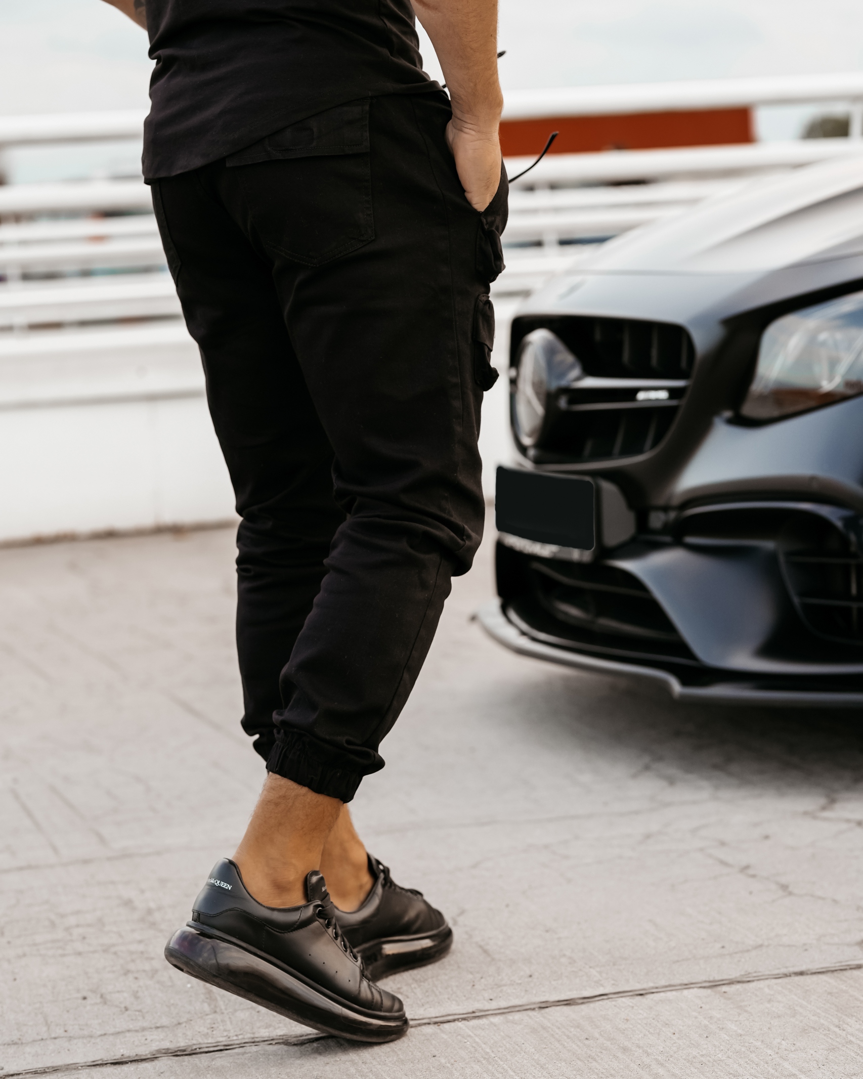 Spodnie męskie z kieszeniami Cobie Ola Voga czarne