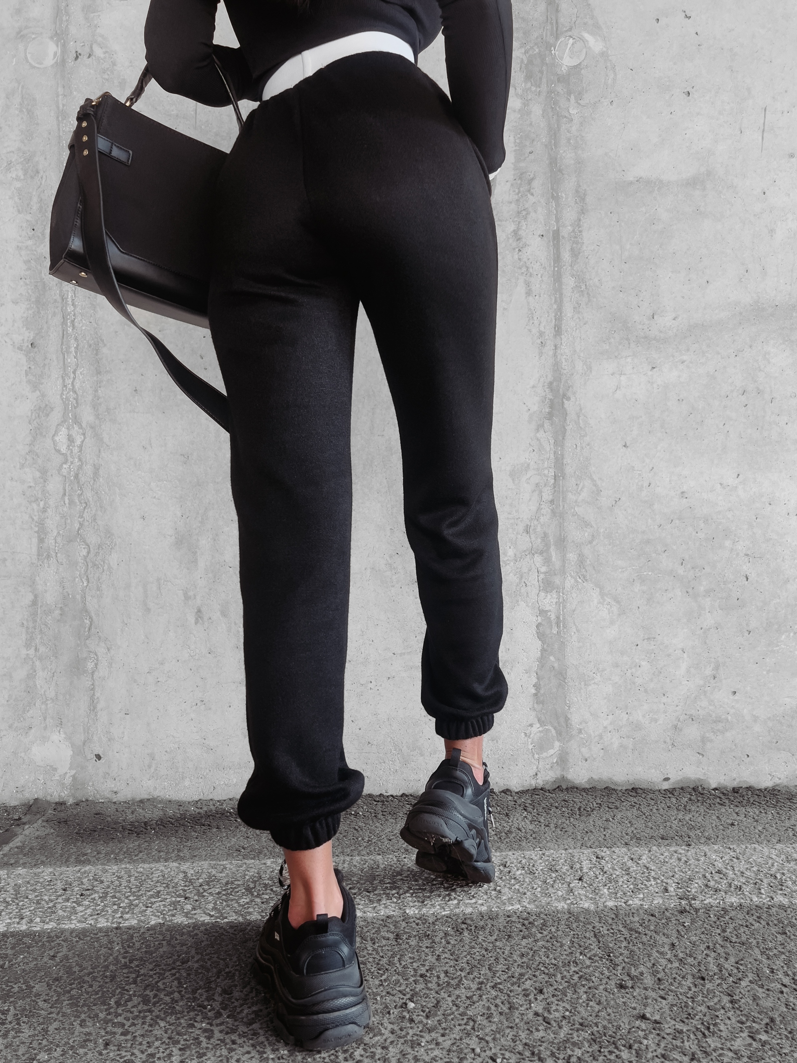 Spodnie dzianinowe Tina Ola Voga czarne Spodnie dzianinowe Tina Ola Voga czarne