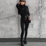 Spodnie slim fit z suwakiem i wiązaniem Lock Ola Voga czarne