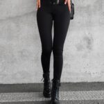 Spodnie slim fit z suwakiem i wiązaniem Lock Ola Voga czarne