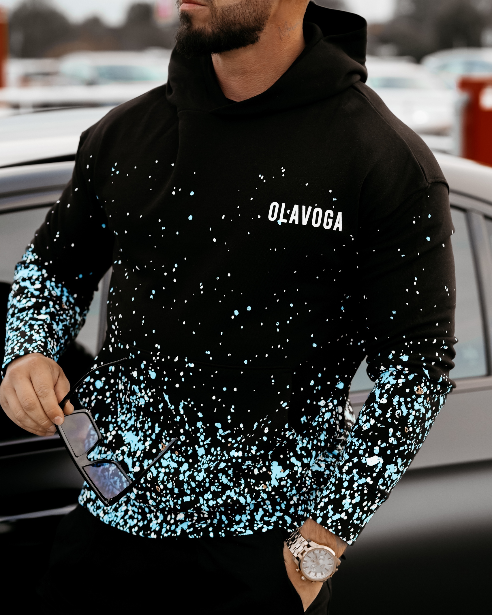 Bluza męska kangurka Fuzzy Ola Voga czarna