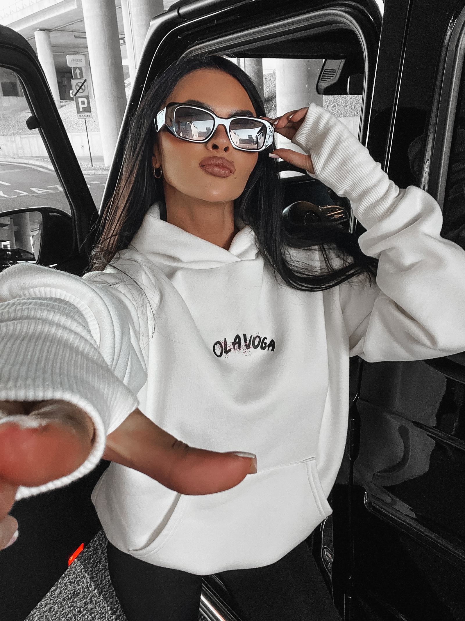 Bluza bawełniana z nadrukiem Bunny Ola Voga ecru