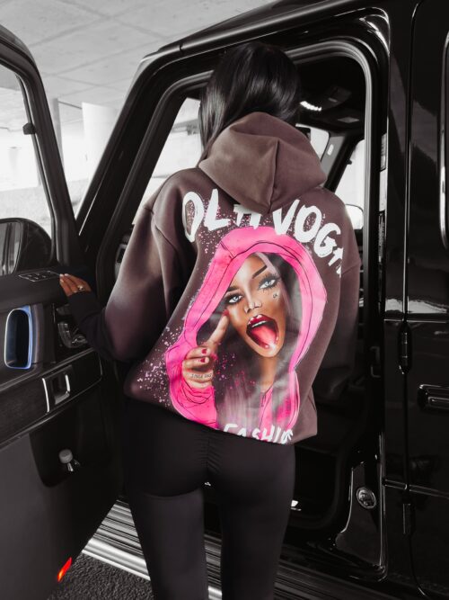 Bluza bawełniana z nadrukiem Bunny Ola Voga brązowa