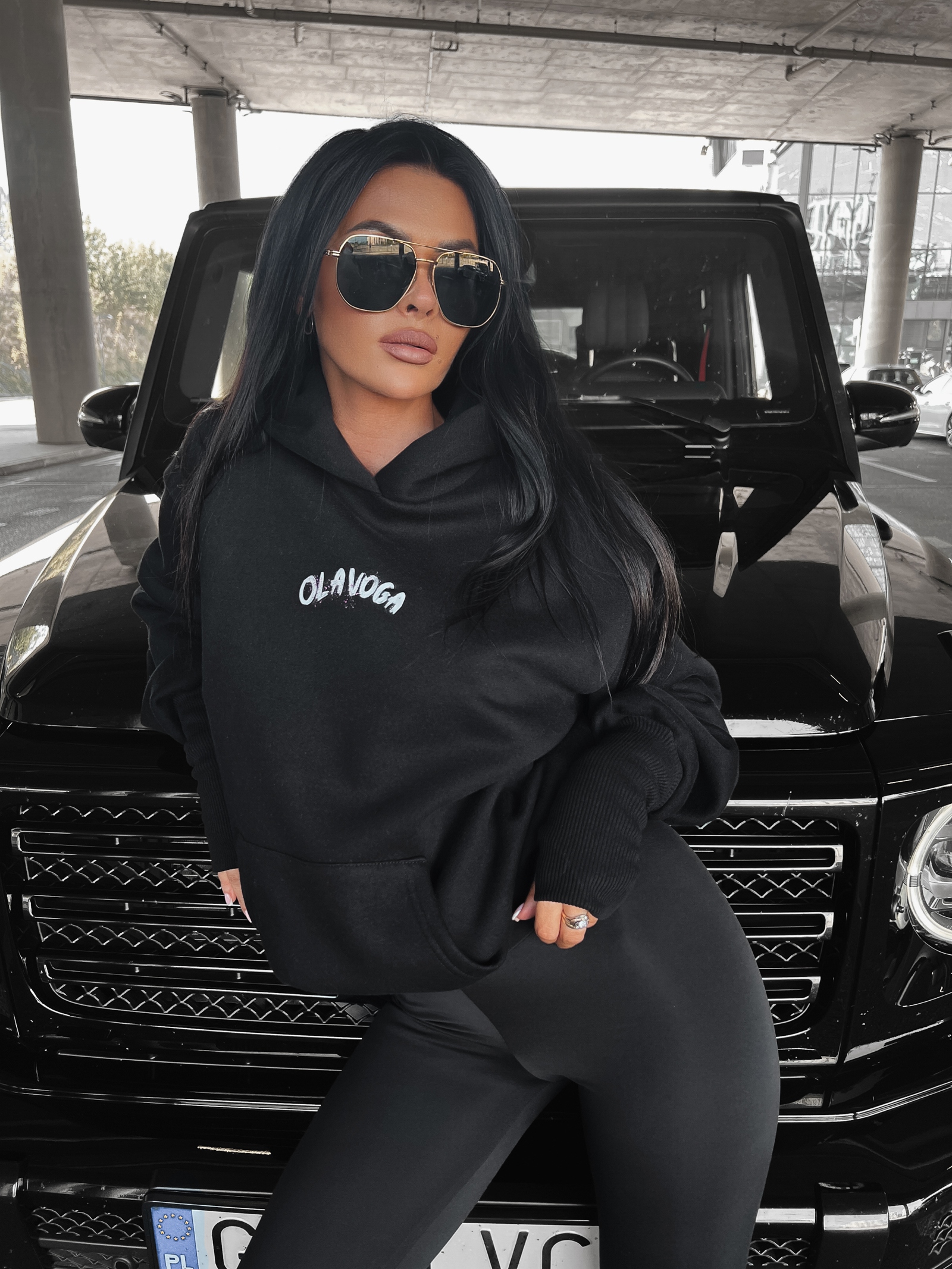 Bluza bawełniana z nadrukiem Bunny Ola Voga czarna Bluza bawełniana z nadrukiem Bunny Ola Voga czarna