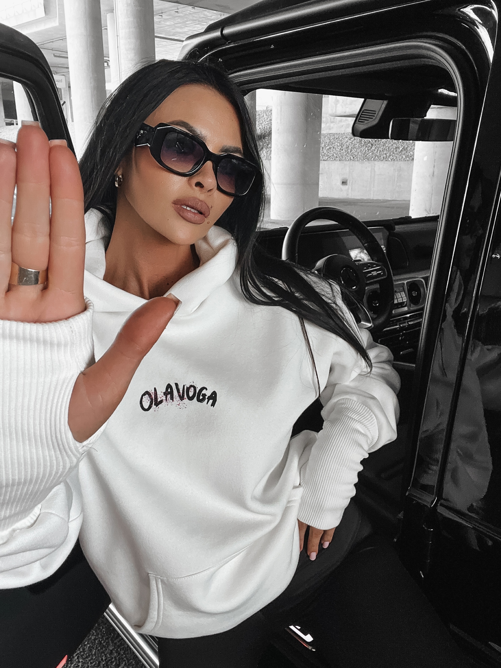 Bluza bawełniana z nadrukiem Bunny Ola Voga ecru