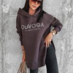 Bluza oversize z rozcięciami Preta Ola Voga brązowa