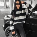 Sweter oversize logowany Pansy Ola Voga czarny