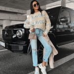 Sweter oversize logowany Pansy Ola Voga beżowy