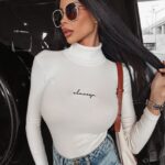 Sweter golf dopasowany Sybil Ola Voga ecru