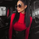 Sweter golf dopasowany Sybil Ola Voga czerwony