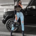 Sweter z żakardowym logo Aleshia Ola Voga czarny