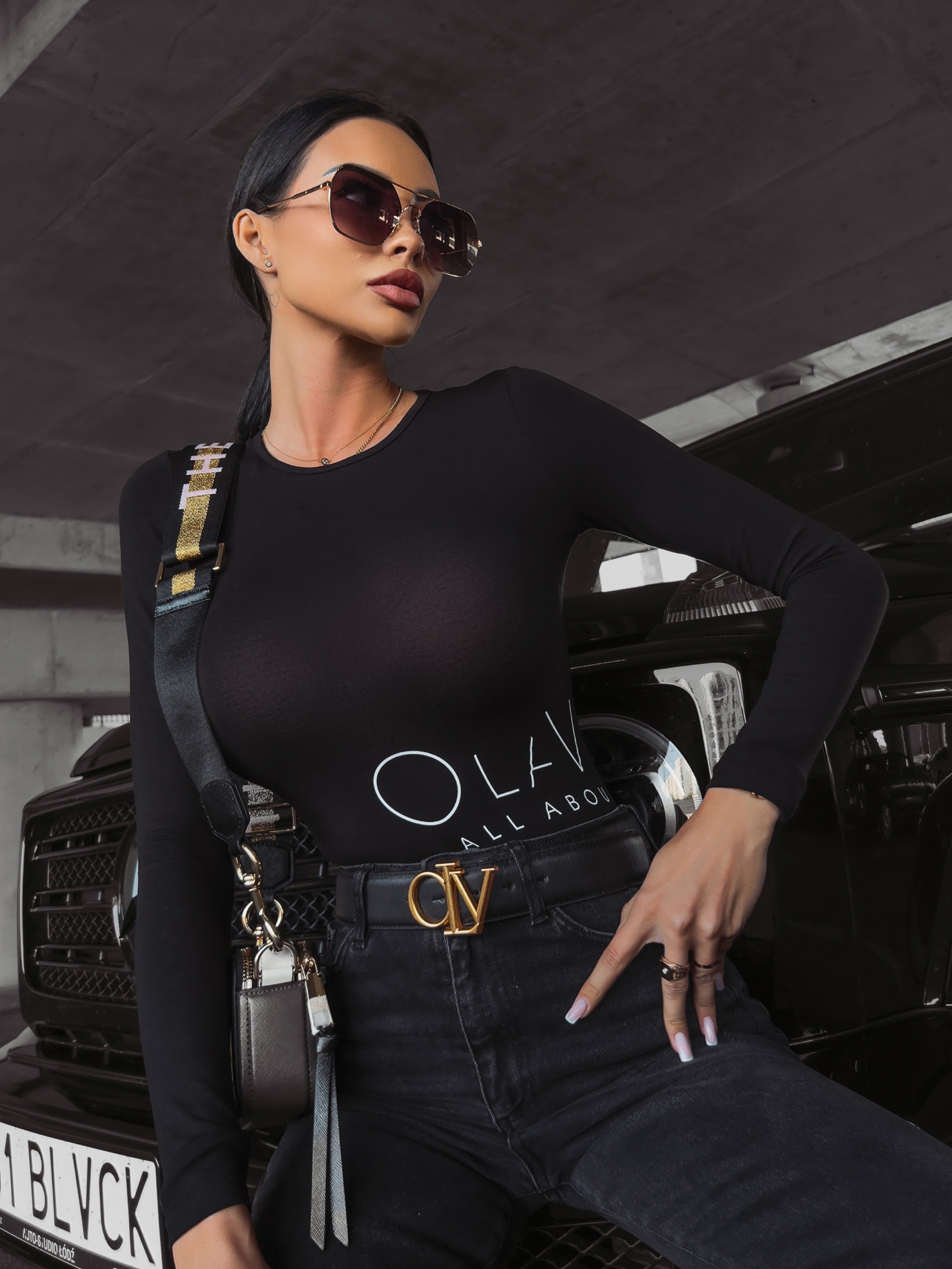 Body gładkie dopasowane Mamiko Ola Voga czarne