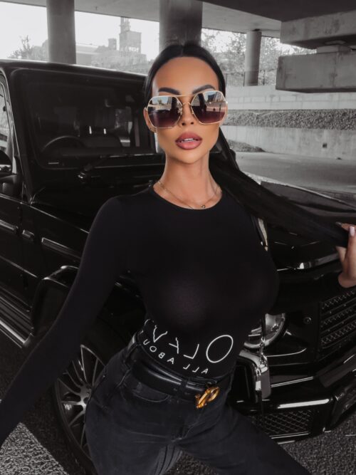 Body gładkie dopasowane Mamiko Ola Voga czarne