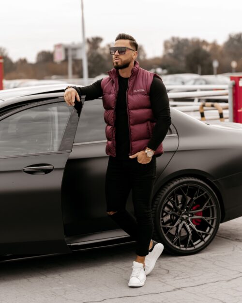 Bezrękawnik męski klasyczny Dill Ola Voga bordowy