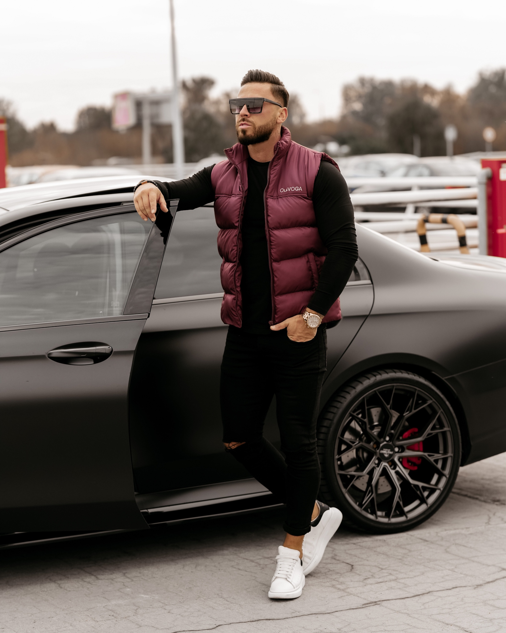 Bezrękawnik męski klasyczny Dill Ola Voga bordowy