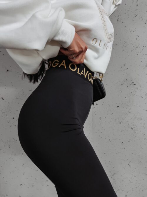 Legginsy modelujące z logowaną taśmą Jena Ola Voga czarne