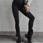 Legginsy modelujące z logowaną taśmą Jena Ola Voga czarne