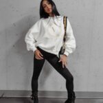 Legginsy modelujące z logowaną taśmą Jena Ola Voga czarne