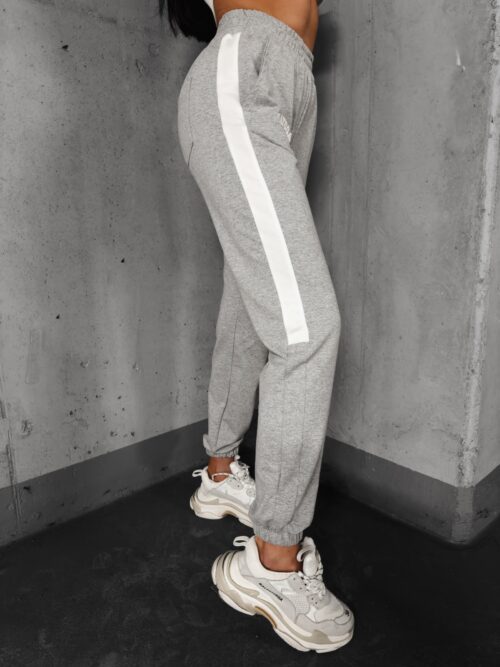 -WYPRZEDANE-Spodnie dresowe z lampasem Parla Ola Voga szary melanż