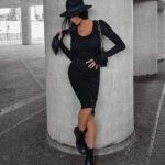 Sukienka dopasowana sweterkowa Hopi Ola Voga czarna